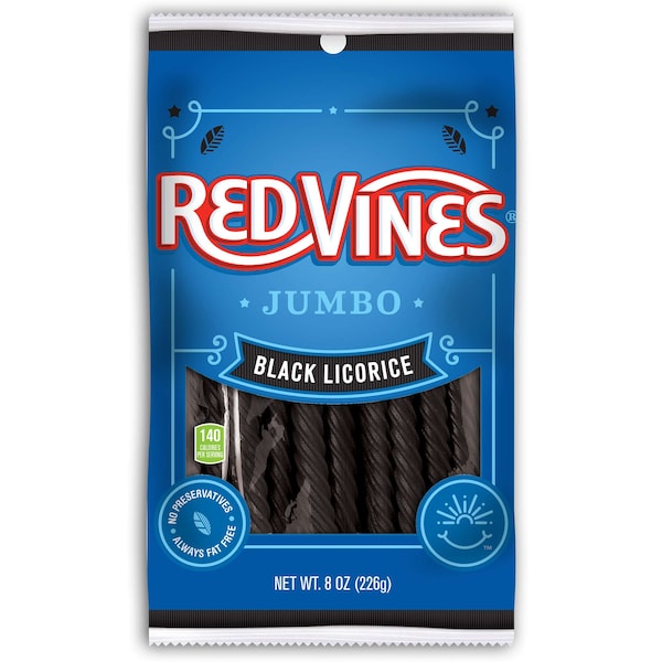 Red Vines Red Vines Black Licorice Jumbo Twists 8 oz., PK12 231 - main